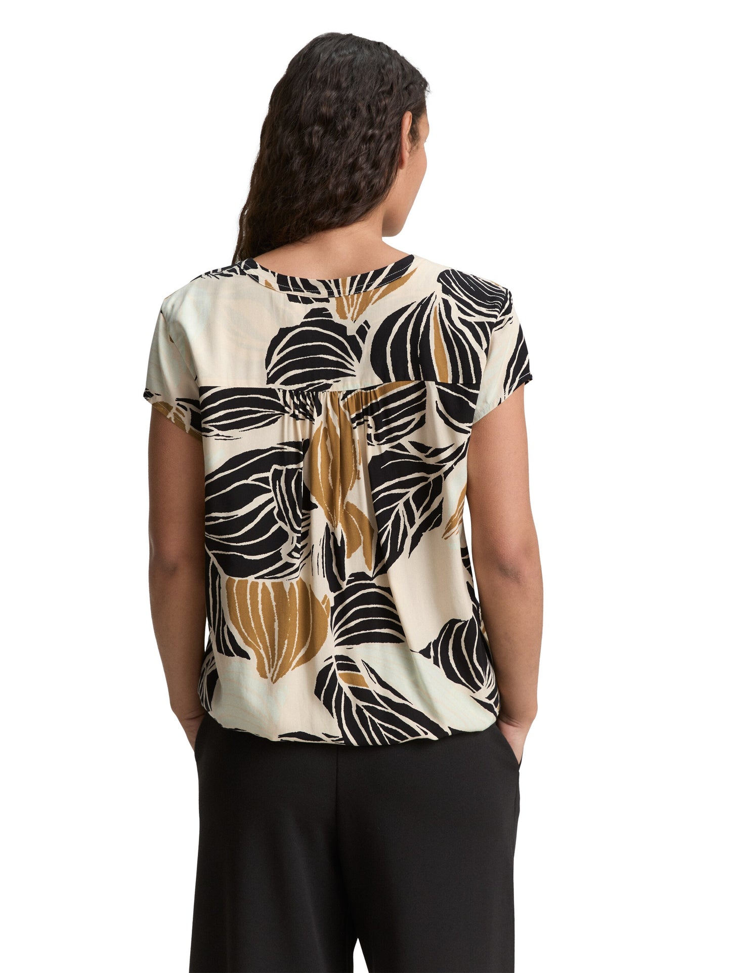 blouse printed shortsleeve - 1045238
