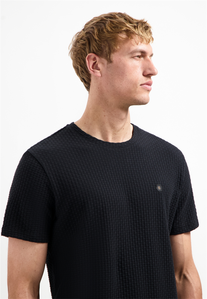 T-Shirt Crewneck Relief Jacquard Bl - 29360791