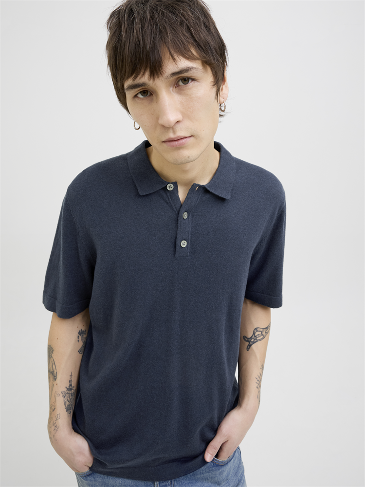 JJEEMIL KNIT RELAXED POLO SS SN - 12268216