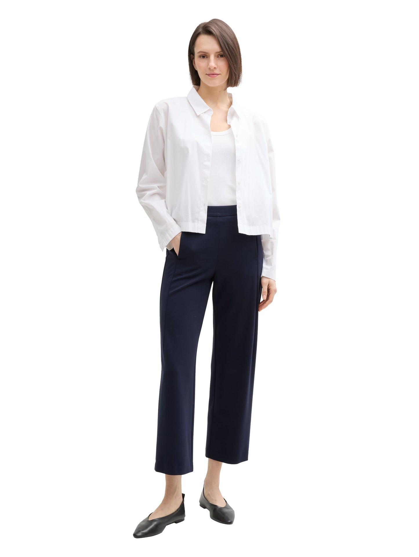 cropped straight leg pants - 1045424