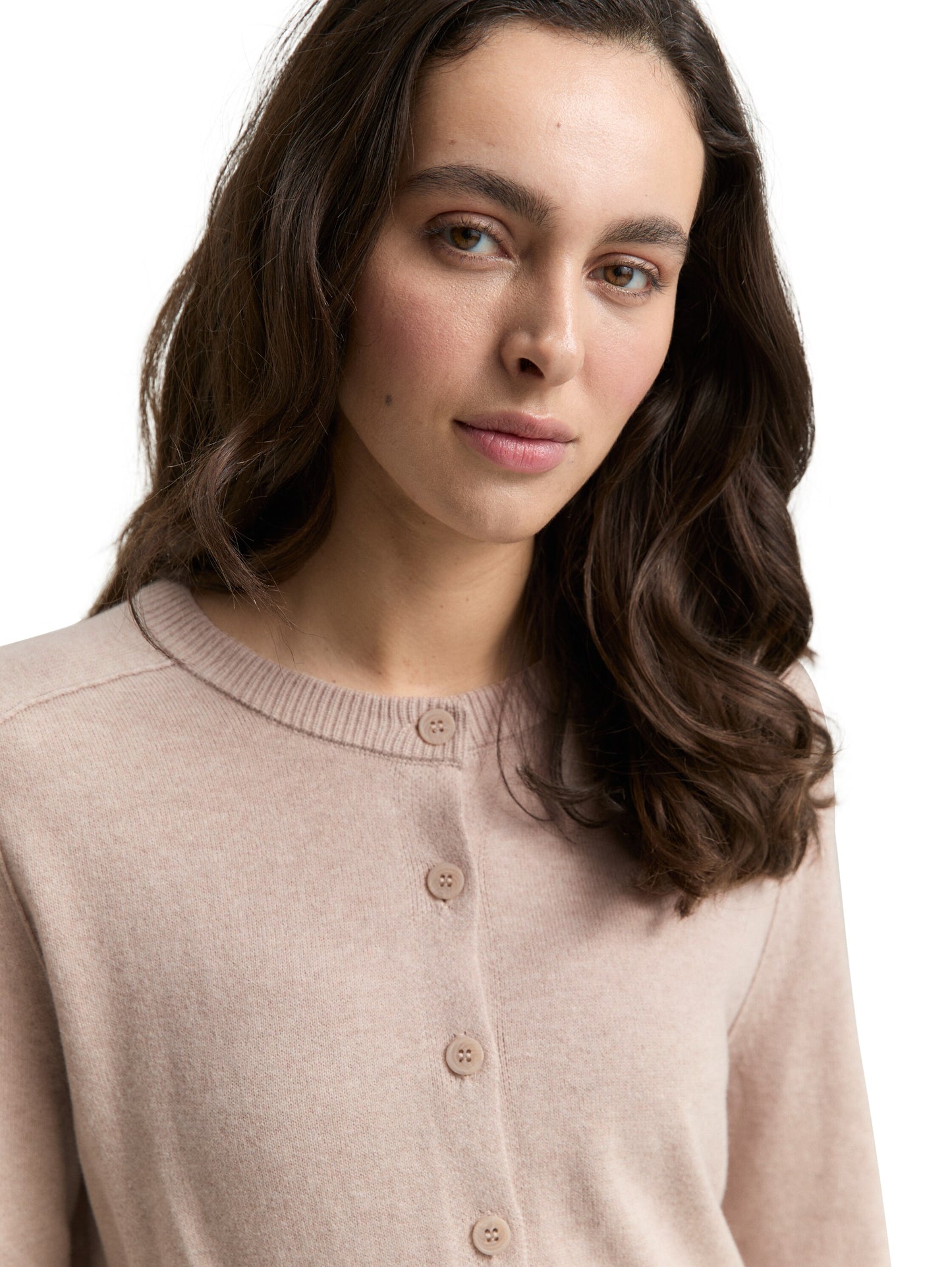 knit cardigan with saddle shou - 1047700