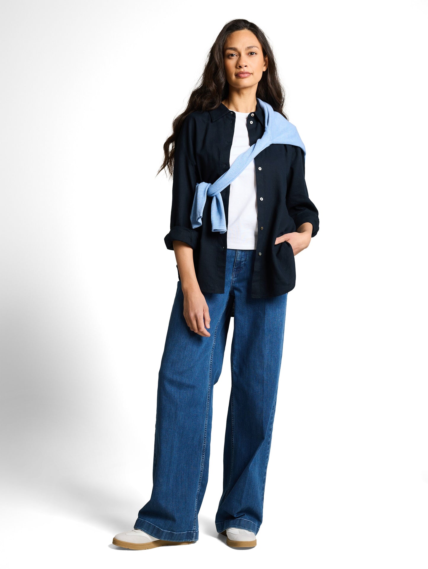 blouse shirt with linen - 1050608