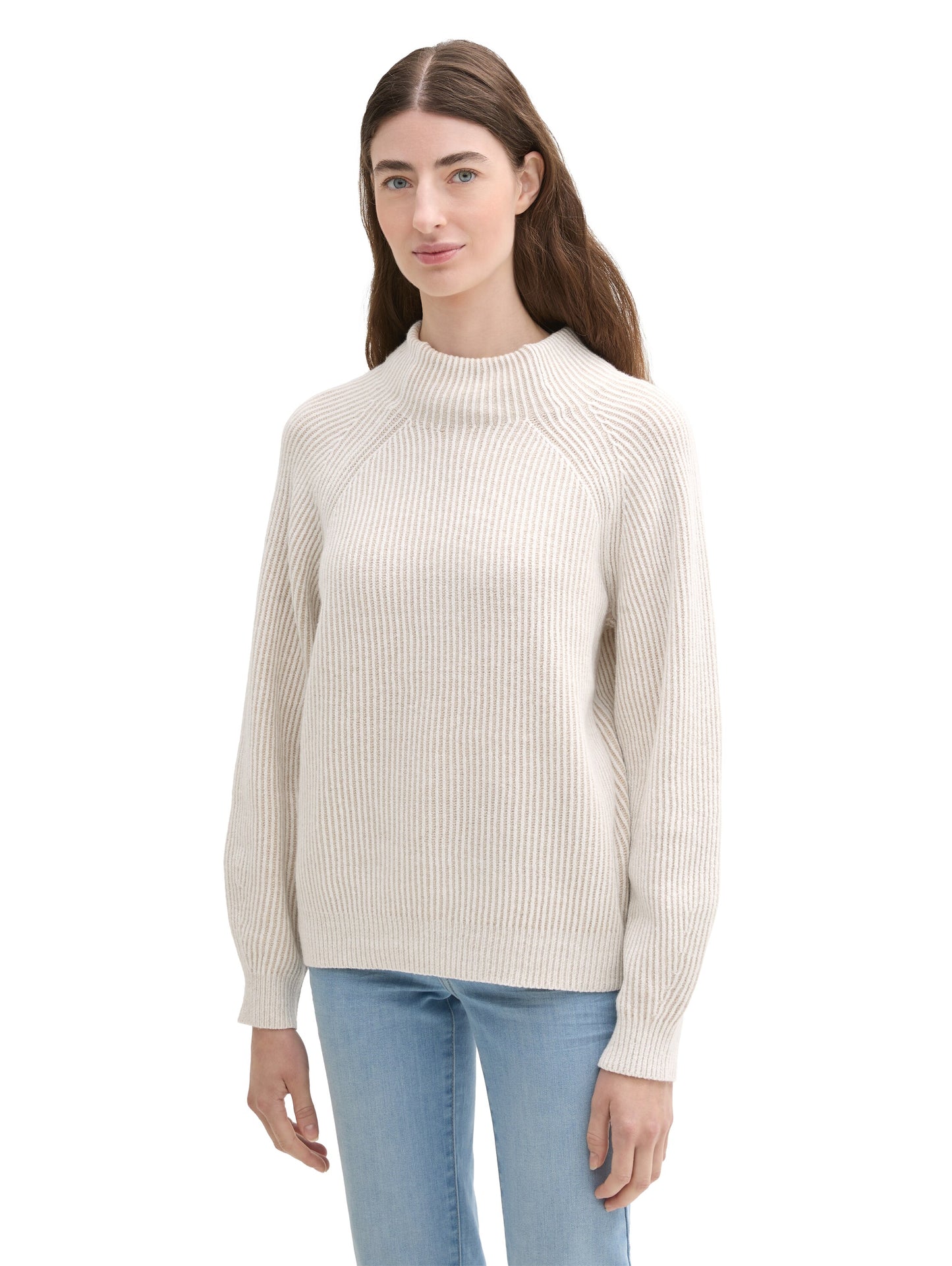 knit plated rib pullover - 1042957