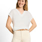 blouse solid v-neck - 1051077
