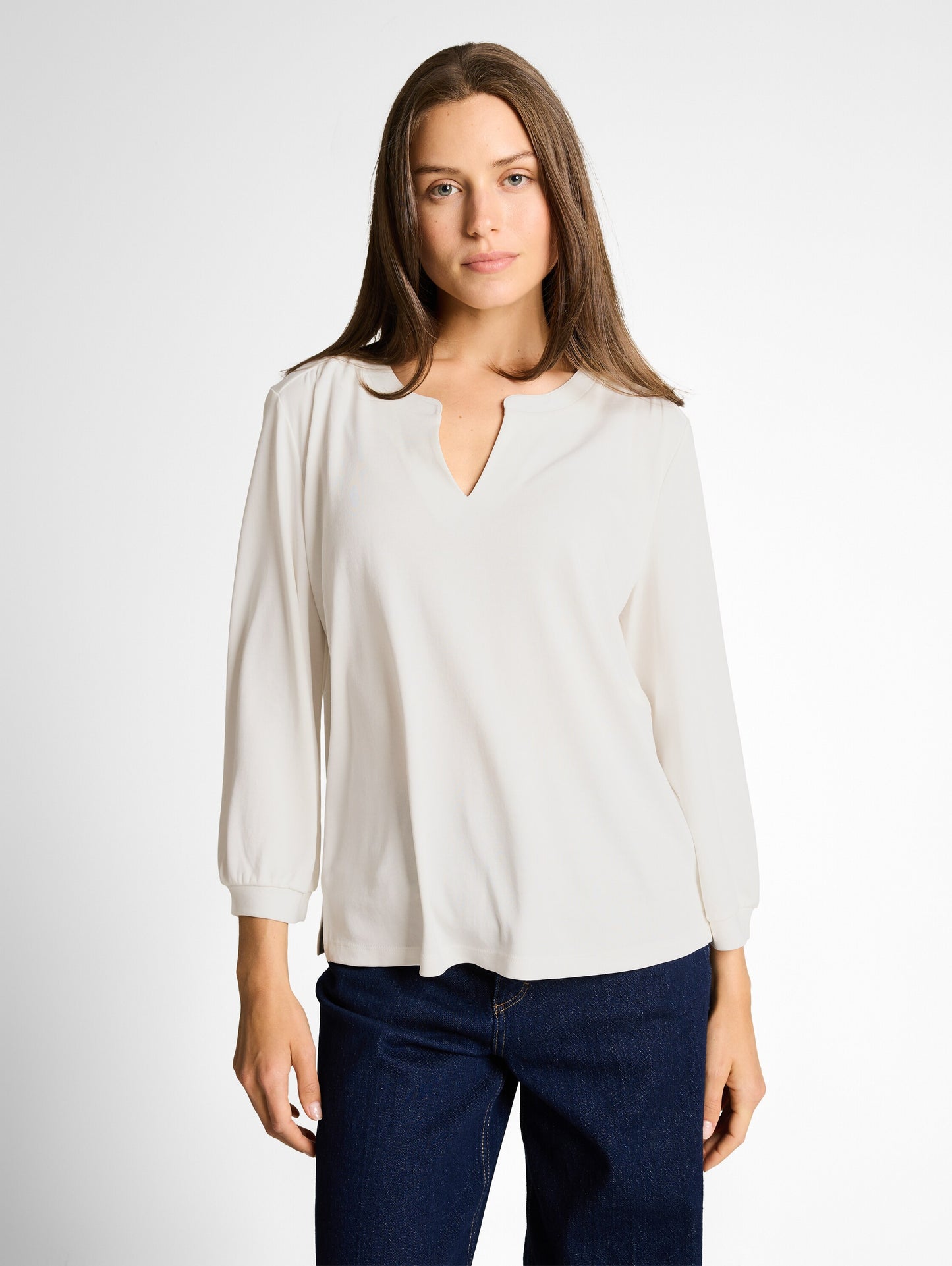 T-shirt henley with gathering - 1050430