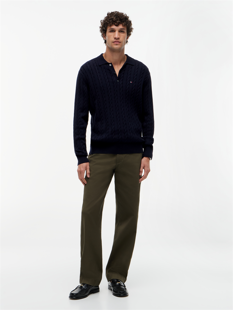 CLASSIC COTTON CABLE LS POLO - MW0MW41955
