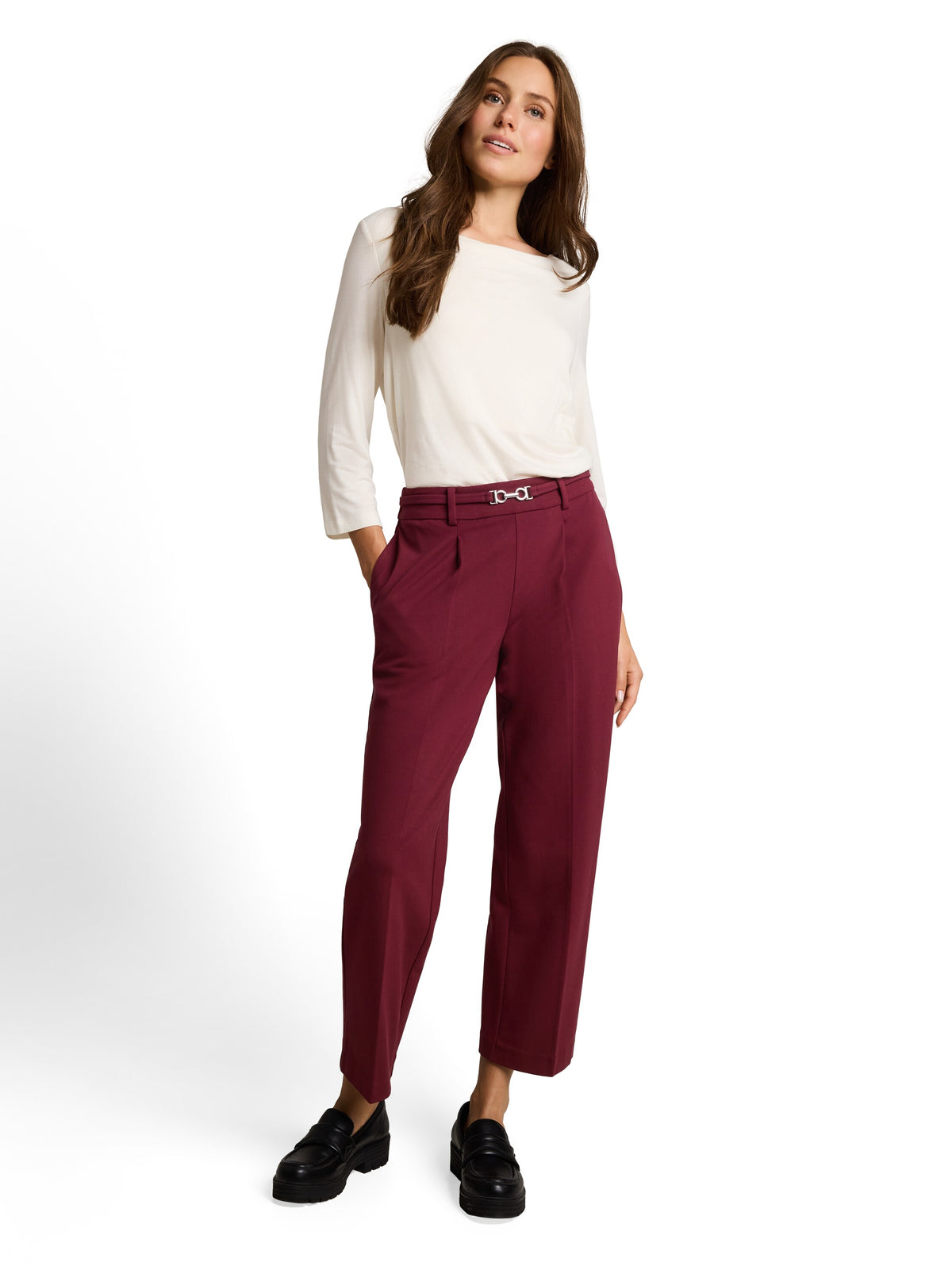 cropped straight leg pants - 1052971