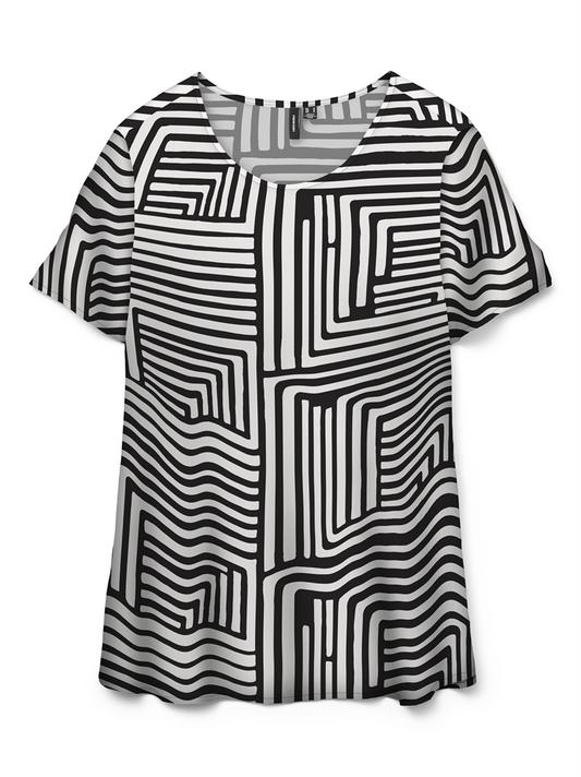 VMEASY JOY S/S TOP WVN GA - 10297345