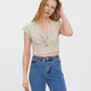 VMJESMILO C/S CROP TOP WVN GA - 10260305