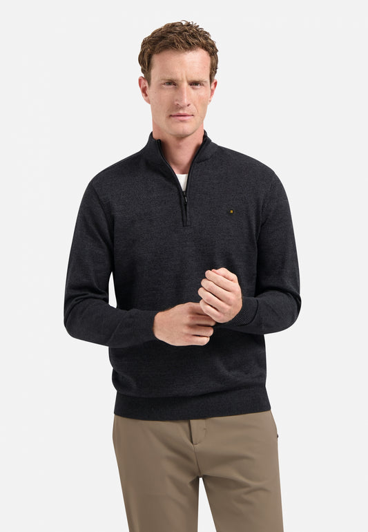 Pullover Half Zip 2 Coloured Melang - N2185