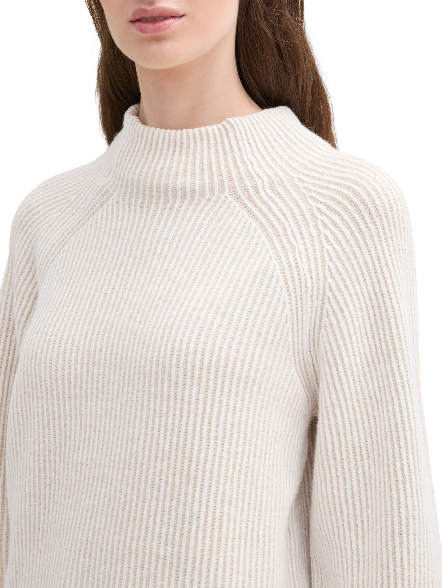 knit plated rib pullover - 1042957