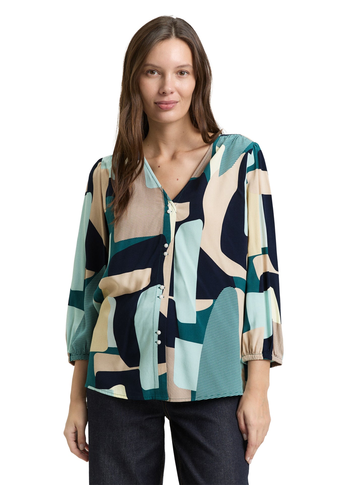 blouse with V-neck - 1049794