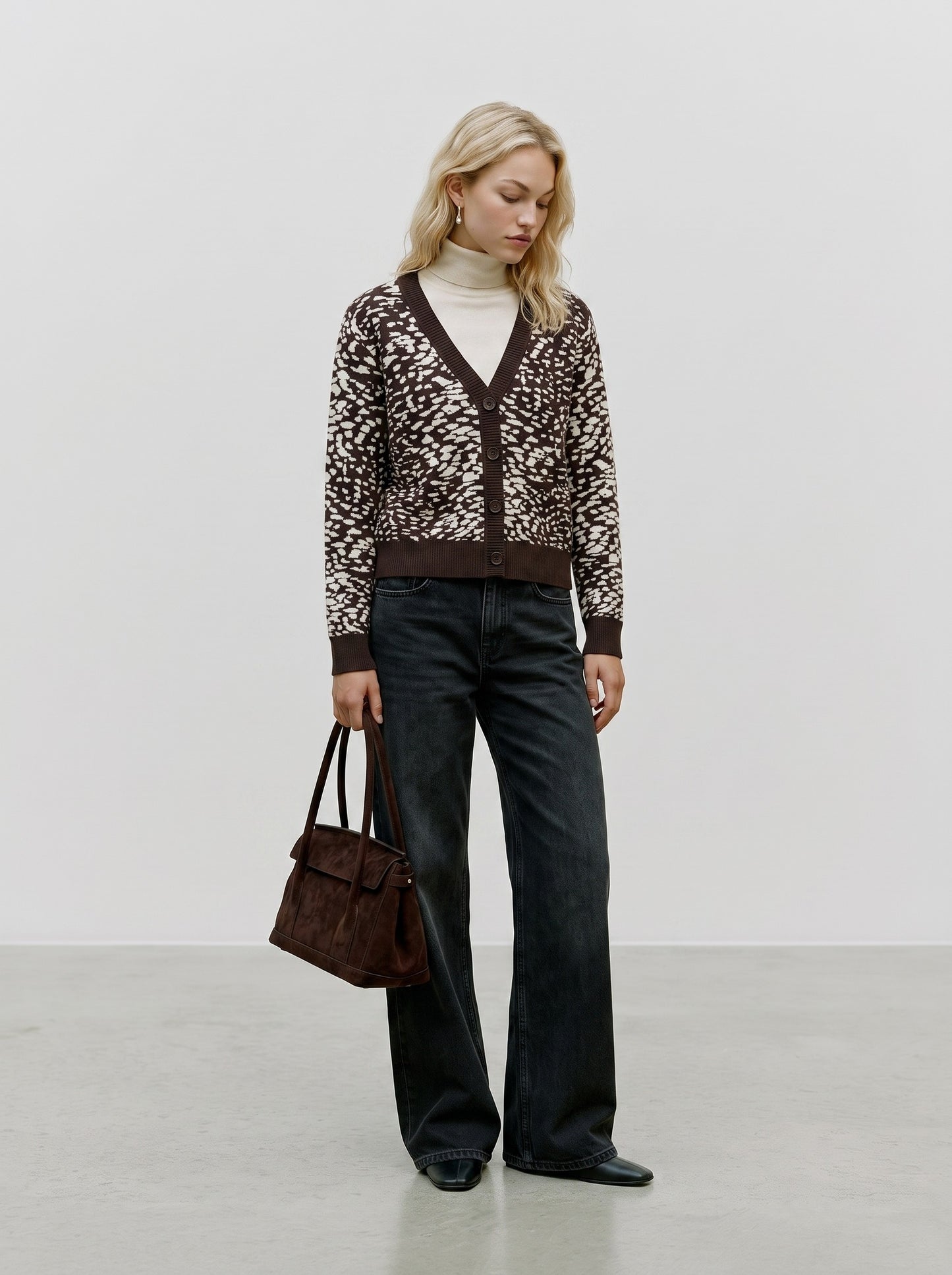 VMARIA ART LS V-NECK CARDIGAN REP - 10314507