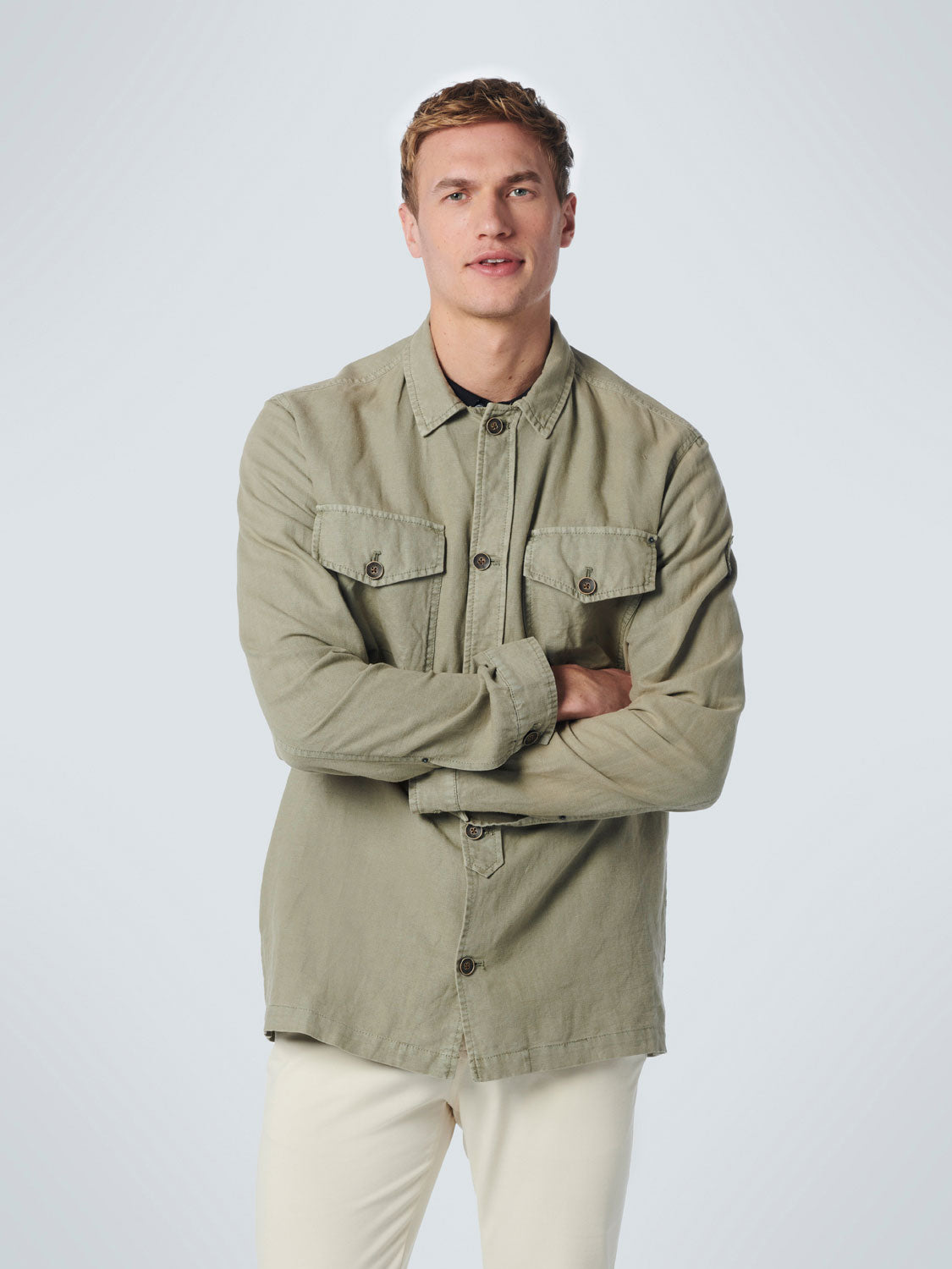 Overshirt Button Closure Garment Dy - 19510225