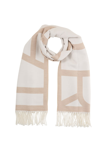 woven wording scarf - 1048056