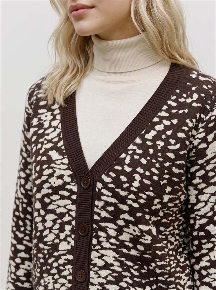 VMARIA ART LS V-NECK CARDIGAN REP - 10314507