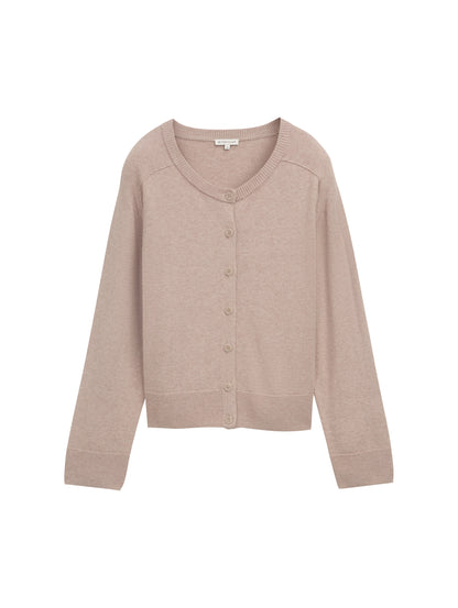 knit cardigan with saddle shou - 1047700
