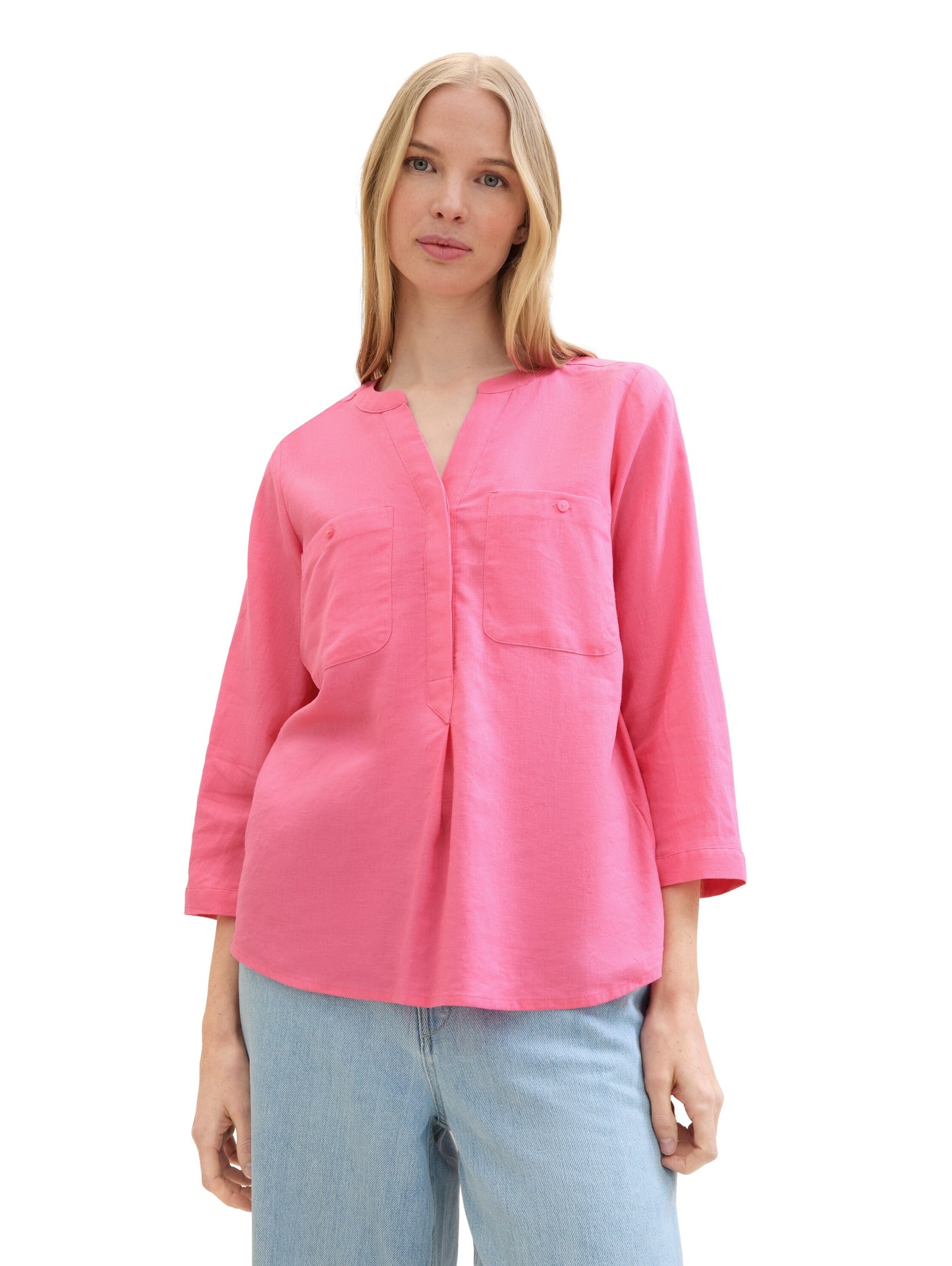 easy shape blouse with linen - 1041681