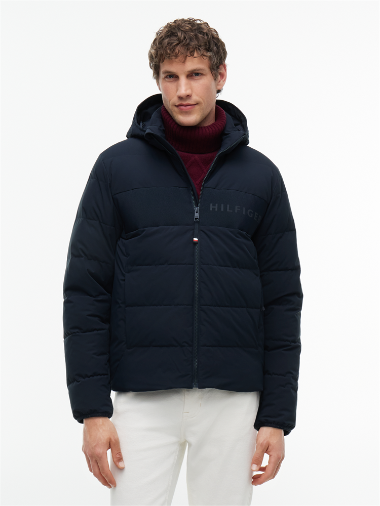 DETACHABLE HOODED BRANDED PUFFER - MW0MW45273