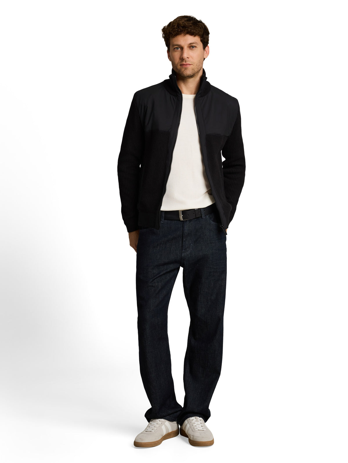 zip jacket knit with fabric mi - 1052242