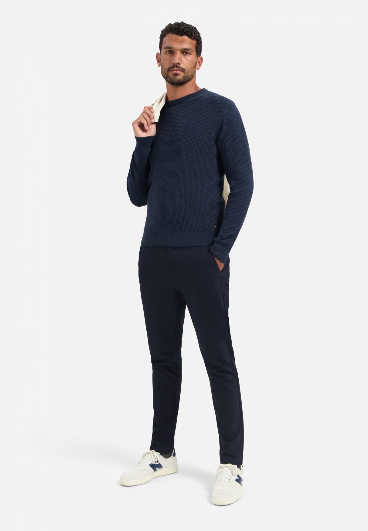 Pullover Crewneck Jacquard Solid - 29230916