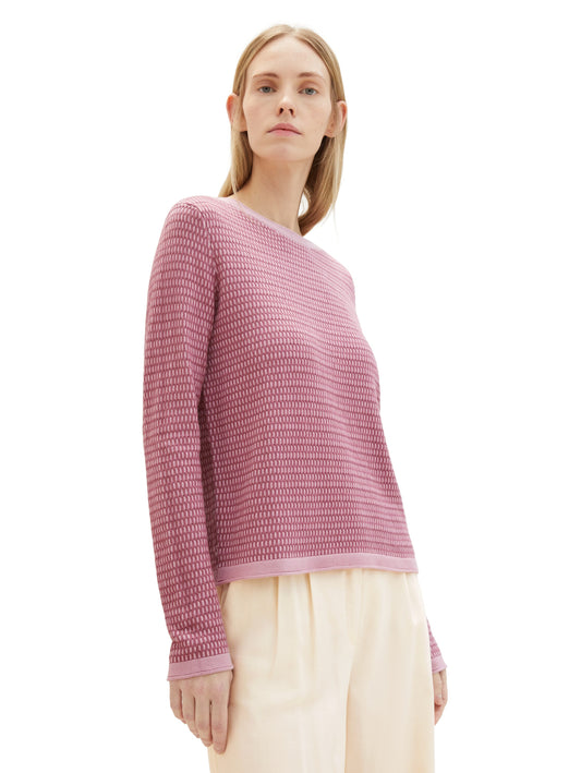 Knit cotton structure pullover - 1039316