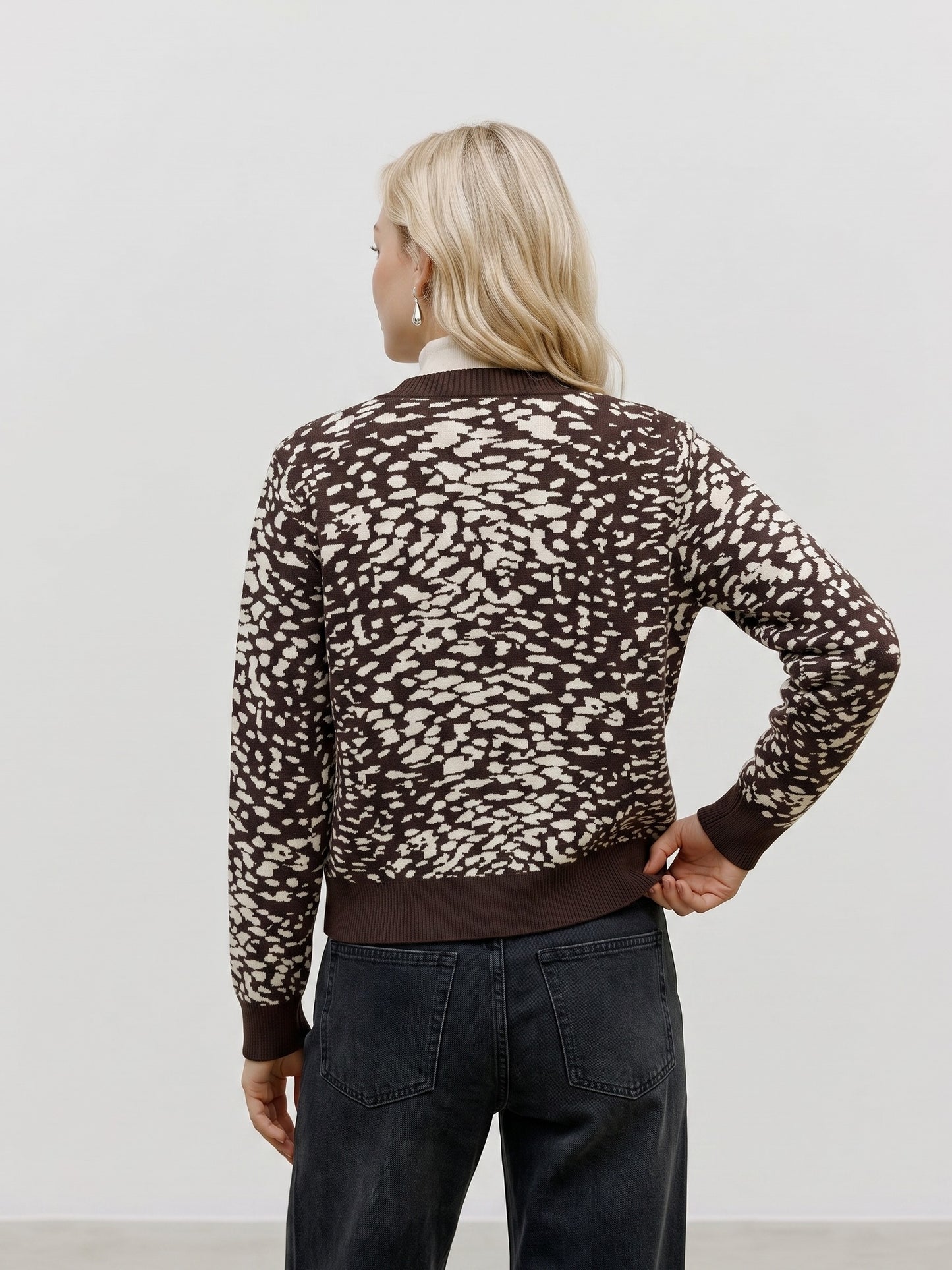 VMARIA ART LS V-NECK CARDIGAN REP - 10314507