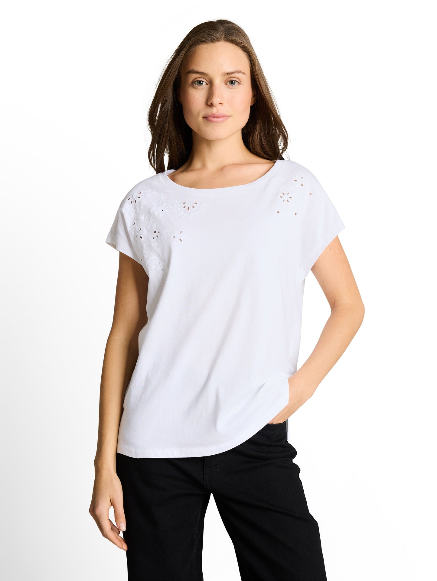 T-shirt crew neck ajour deplac - 1050469