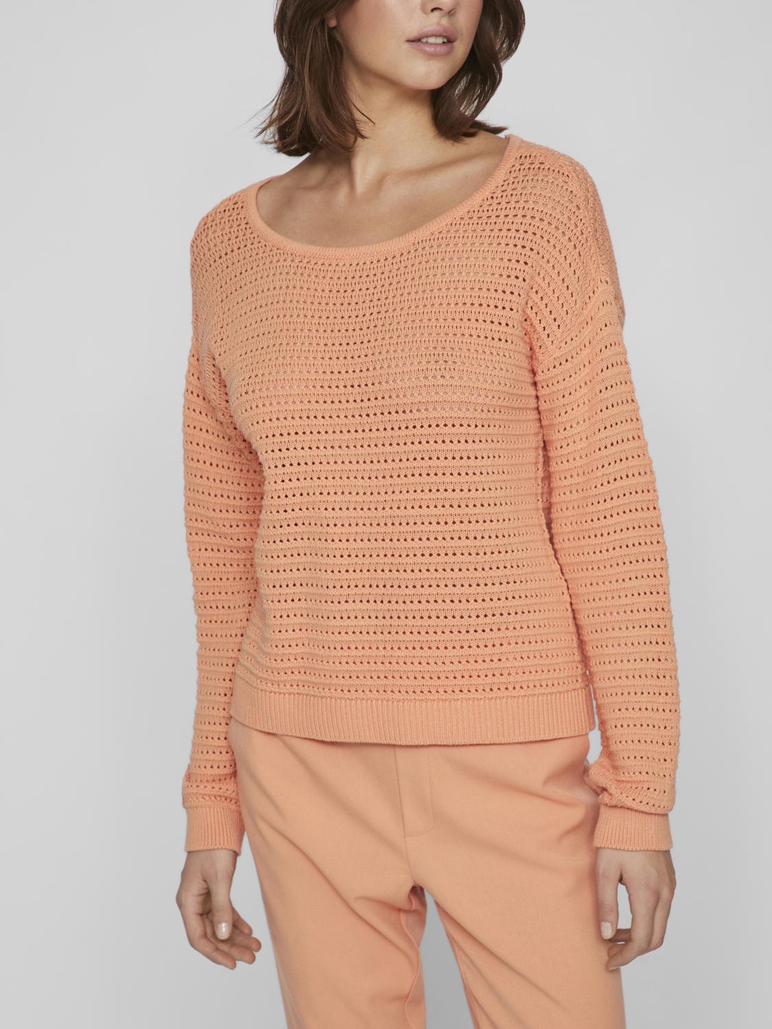 VIBELLISINA BOATNECK L/S KNIT TOP - - 14089578