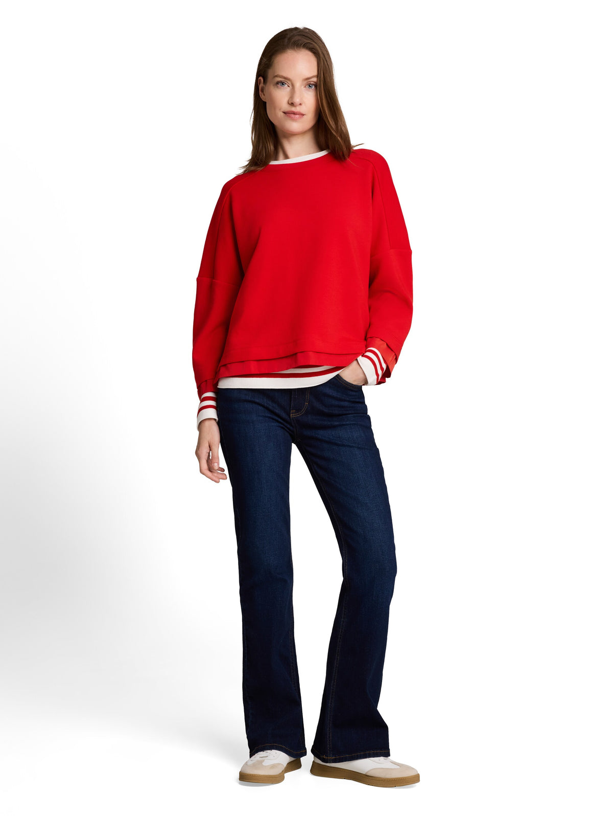 Sweatshirt boxy shape nylon de - 1052912