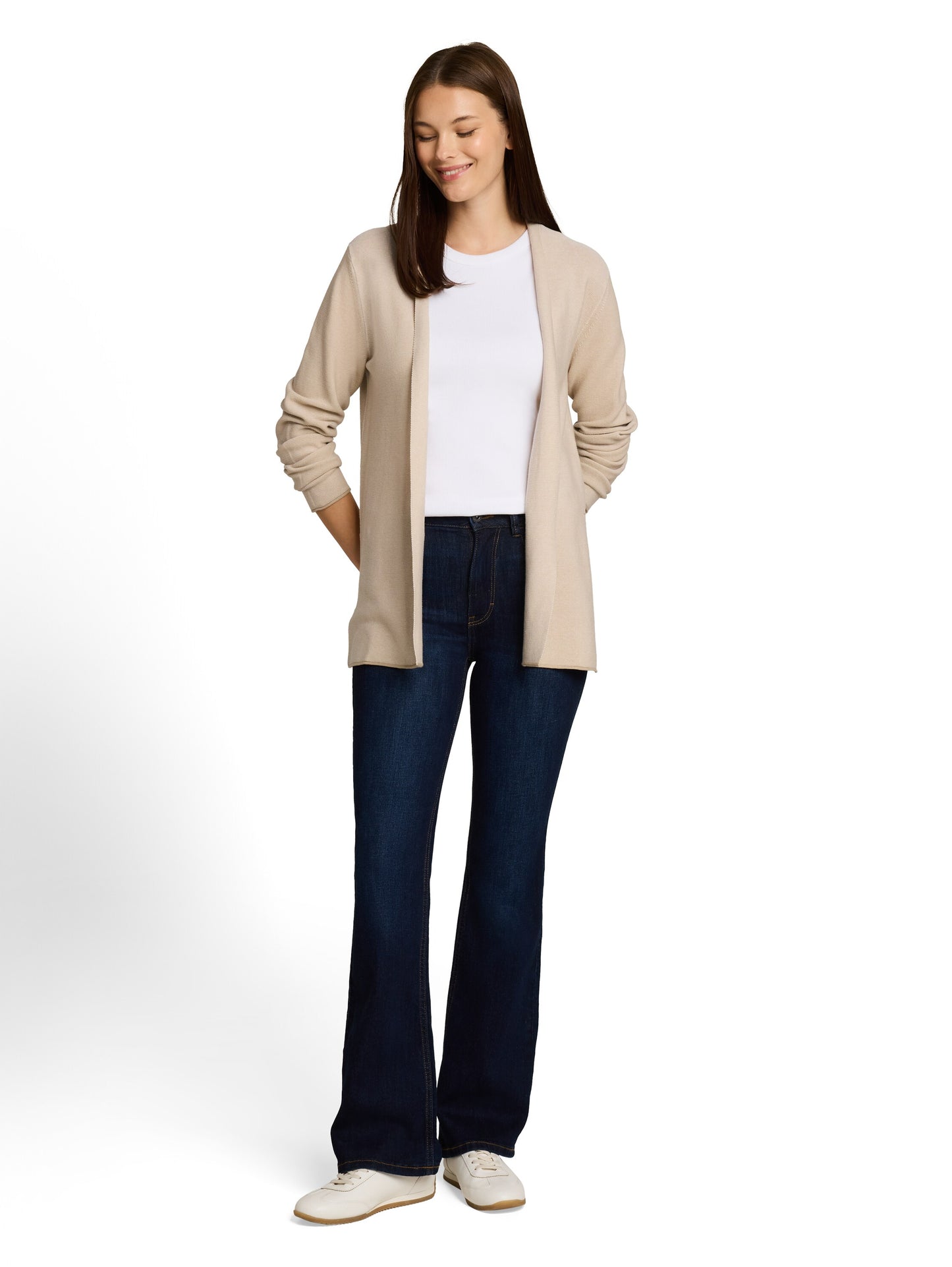knit structured open cardigan - 1052025
