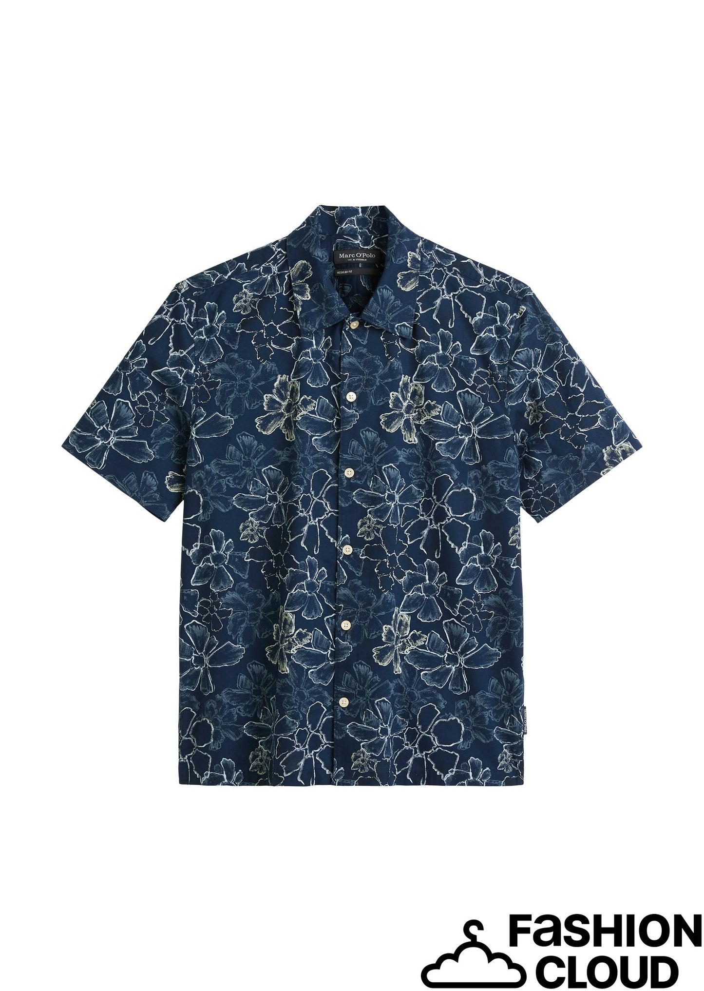 Camp collar, short sleeves, slits a - 523735441040