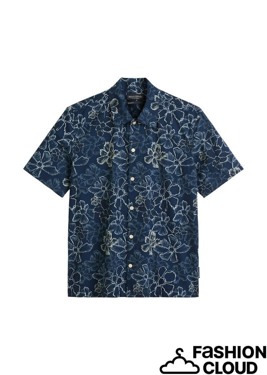 Camp collar, short sleeves, slits a - 523735441040
