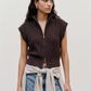 VMBANG RIB SL HIGHNECK ZIPPER VEST - 10347170