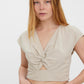 VMJESMILO C/S CROP TOP WVN GA - 10260305