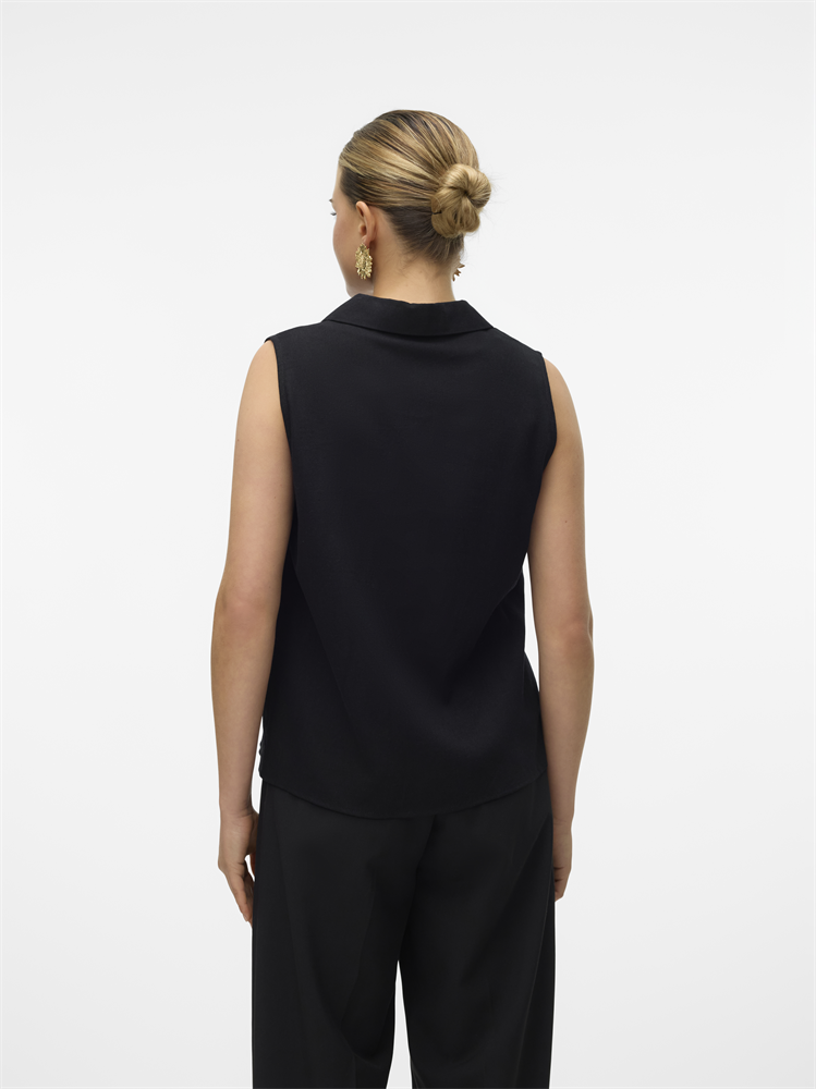 VMMYMILO SL V-NECK SHIRT WVN  GA BO - 10303648