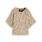 knit hairy printed batwing swe - 1052778