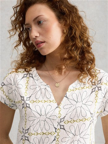 NELLY NOTCH NECK TEE - 445349