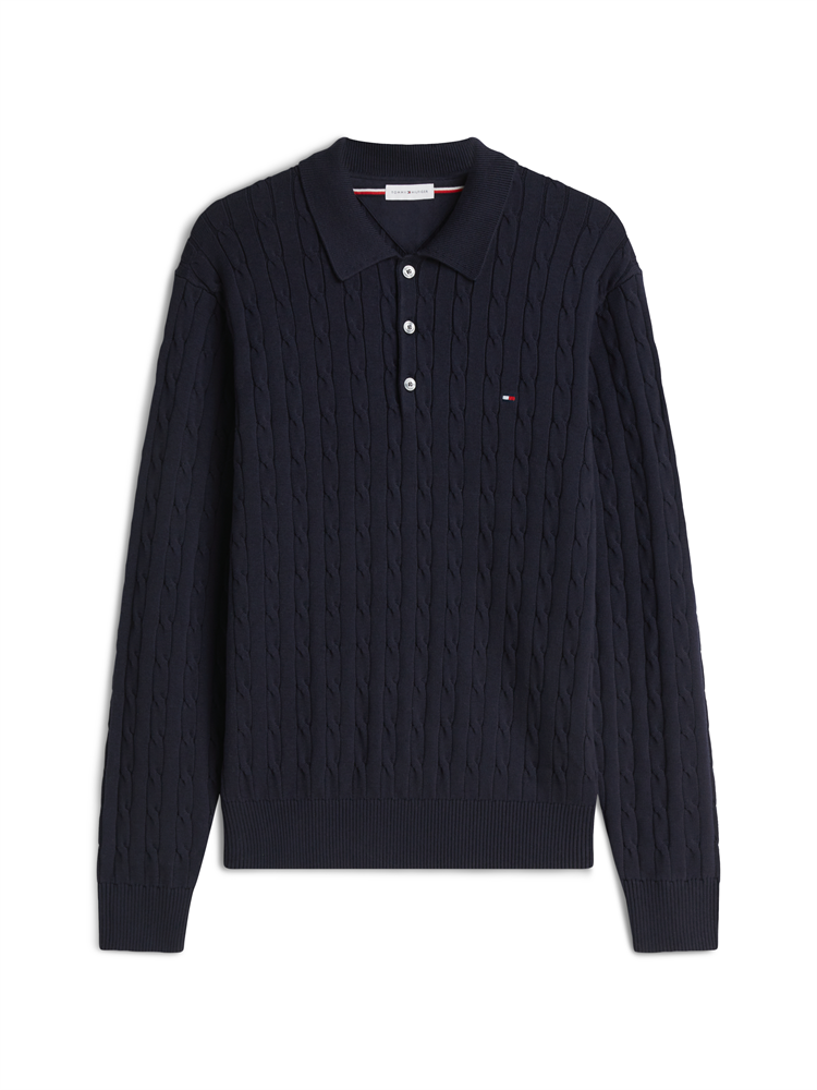CLASSIC COTTON CABLE LS POLO - MW0MW41955