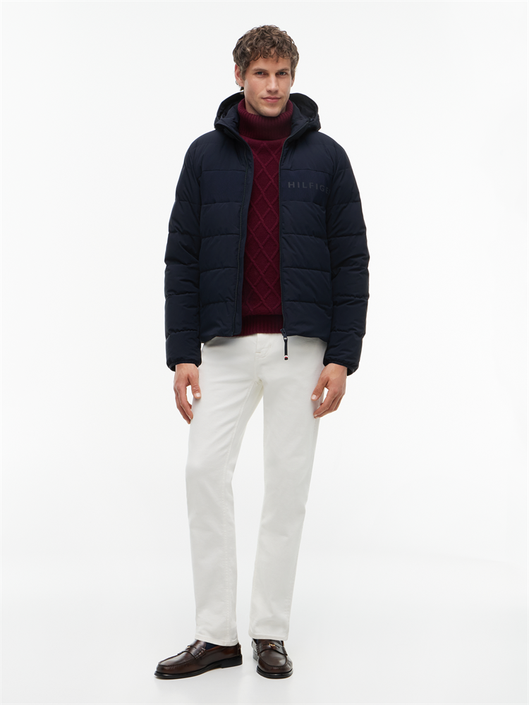 DETACHABLE HOODED BRANDED PUFFER - MW0MW45273