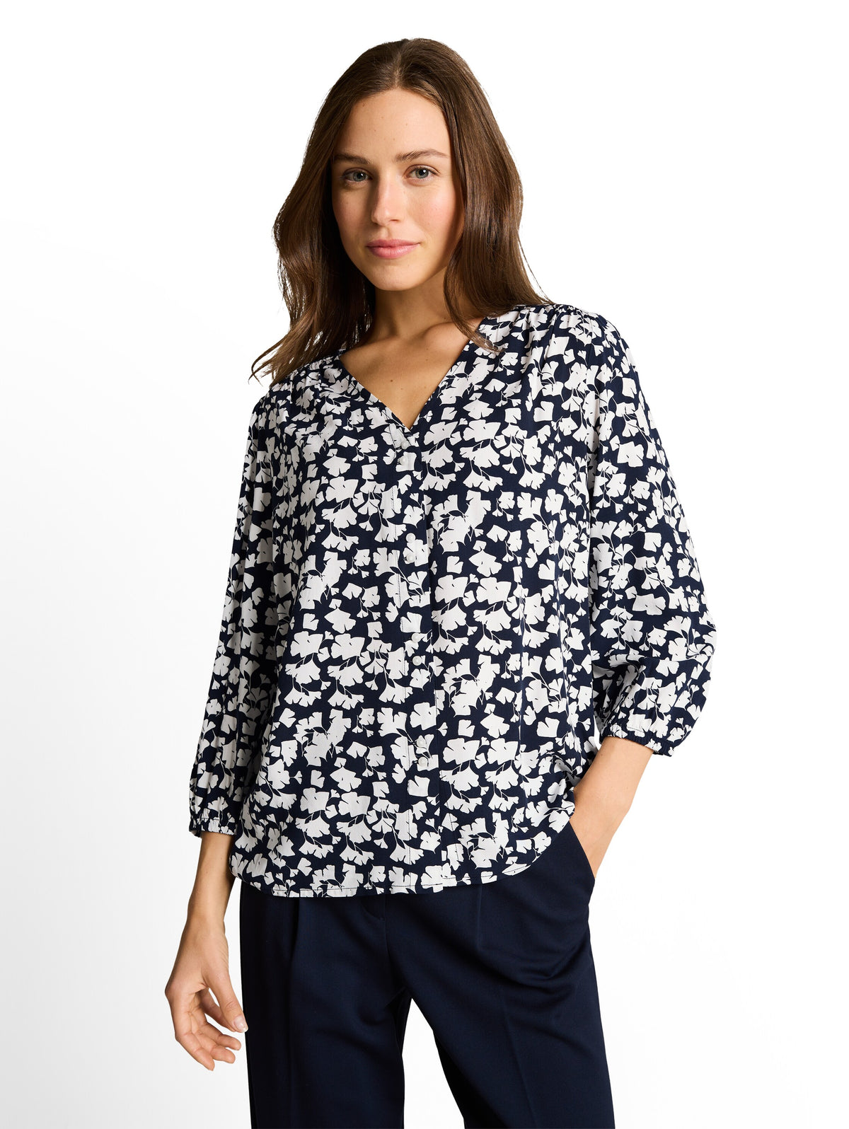 blouse with V-neck - 1049794