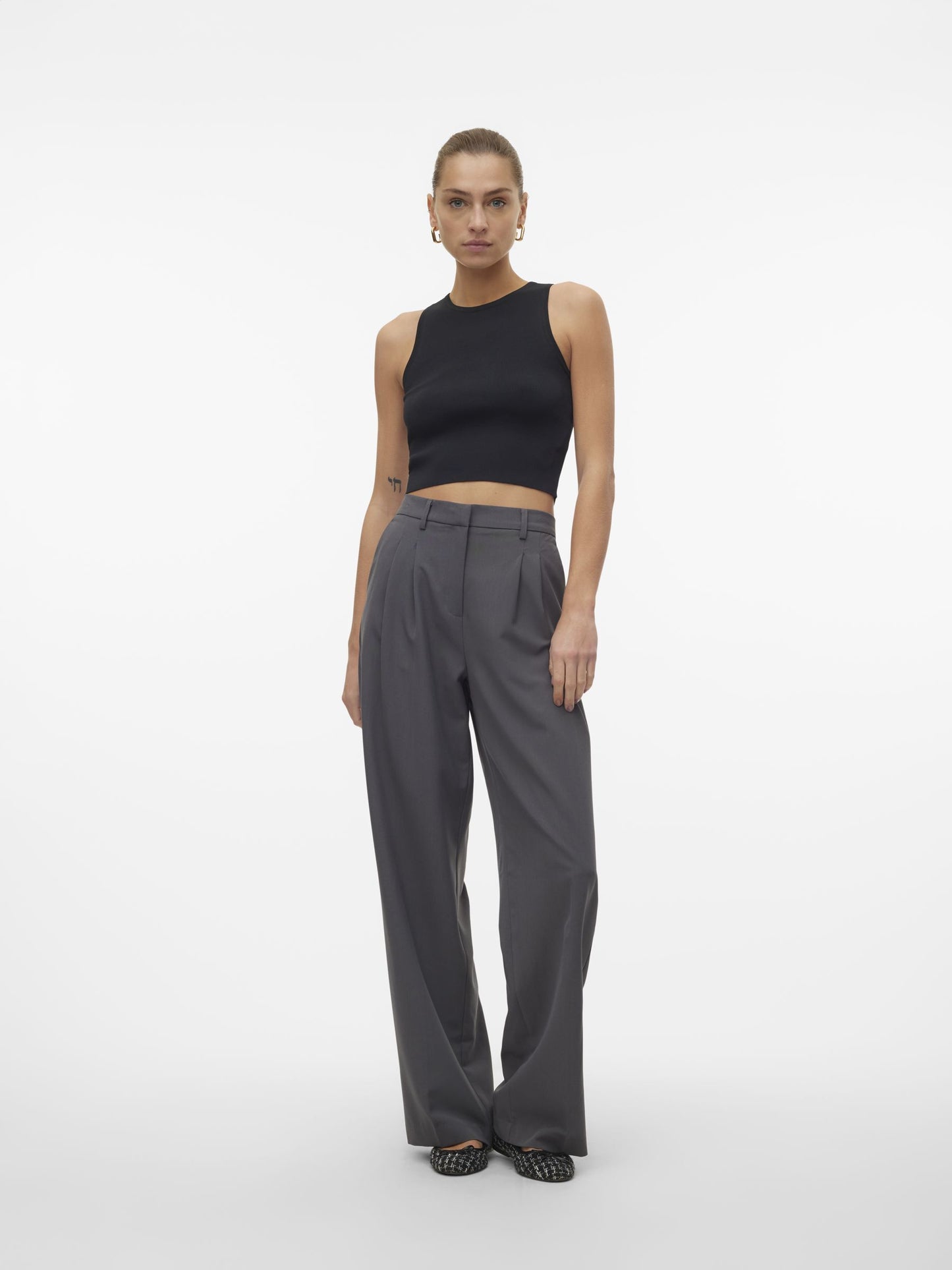 VMGINNY SL O-NECK CROP TOP NOOS - 10300339