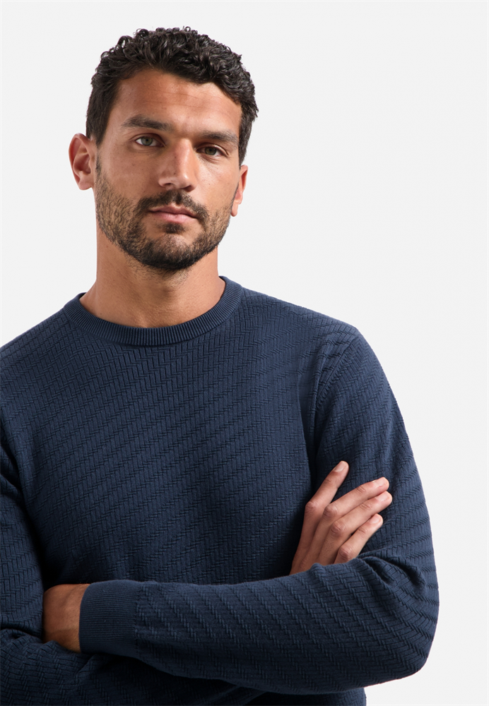 Pullover Crewneck Jacquard Solid - 29230916