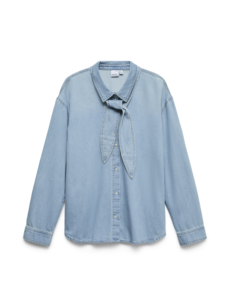VMVIONETTE LS DENIM BOW SHIRT YO327 - 10346826