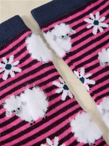 FLUFFY STRIPE SHEEP ANKLE SOCK - 446847