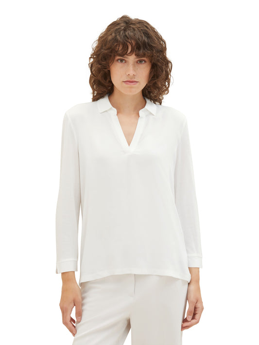 T-shirt fabric mix blouse - 1038066