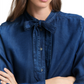 blouse denim look with bow tie - 1048677