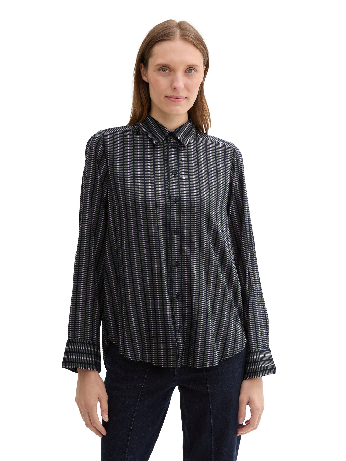 printed blouse with collar - 1043213