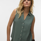 VMMYMILO SL V-NECK SHIRT WVN  GA BO - 10303648
