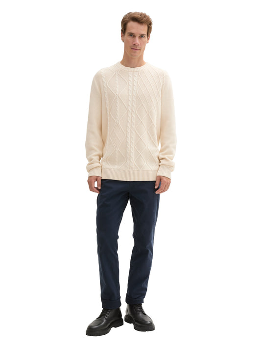 cable crewneck knit - 1043343